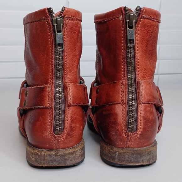 Frye Phillip Boho Leather Sz 7 Harness Boots - Picture 7 of 11